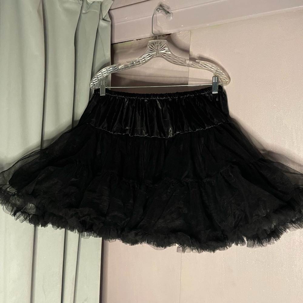 Plus Size Black Tulle Skirt Petticoat Festival